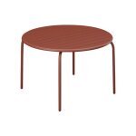 Table de jardin ronde d. 130 cm en m�tal - terracotta - mirmande de mylia