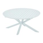 Table de jardin ronde extensible en aluminium l. 150 / 200 cm - blanc - yoha de mylia