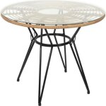 Table de jardin ronde surabaya 90cm noir