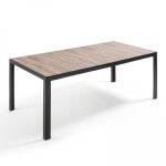 Table de jardin structure aluminium et céramique aspect bois - oviala Table de jardin structure aluminium et céramique aspect bois - oviala