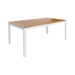 Table de jardin senora acacia blanc avec coins arrondis. 8 places. 160 x 90 x 75 cm