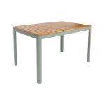 Table de jardin senora acacia kaki avec coins arrondis. 6 places. 120 x 80 x 75 cm
