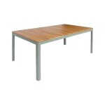 Table de jardin senora acacia kaki avec coins arrondis. 8 places. 160 x 90 x 75 cm