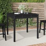 Table de jardin - tmishion - pal823966 - bois massif de pin - noir - 825x825x76 cm