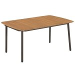 Vidaxl table de jardin 150 x 90 x 72 cm bois dacacia solide et acier