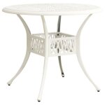 Table de jardin - vidaxl - 90x90 cm - aluminium coul - blanc - 4 personnes - rond