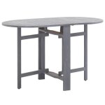 Table de jardin - vidaxl - gris - bois dacacia massif - ovale - pliant