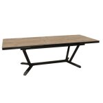 Table de jardin vita graphite / lenk en aluminium 180 / 240x100 cm - plateau � lames kedra