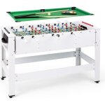 Table de jeux 2 - en - 1 klarfit spin : babyfoot & billard - blanc