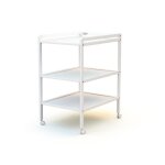 Table � langer blanche - formula baby - deux �tag�res - structure h�tre massif