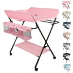 Table � langer pliable pour b�b� - yipeema - rose - 80 * 66 * 98 cm - hauteur r�glable - contemporain ...