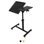 Table de lit pour ordinateur - mengda - noir - hauteur r�glable - surface inclinable - roulettes