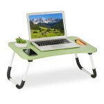 Relaxdays table de lit tablette canap� hxlxp�: 26x63x40�cm support pliable pour ordinateur portable mdf ...
