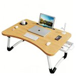 Table de lit pliable ordinateur portable 60x40x28cm plateau de lit support pc pliant avec ventilateur ...