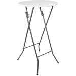Table mange debout pliable diamètre 60cm hauteur 110cm - table haute pliante de bar - plateau résine ... Table mange debout pliable diamètre 60cm hauteur 110cm - table haute pliante de bar - plateau résine ...