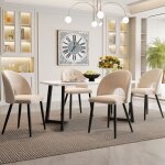 Table  manger avec 4 chaises ensemble de table de cuisine moderne pieds de chaise rglables velours ...