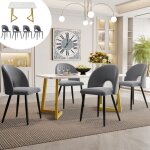 Table  manger avec 4 chaises ensemble de table de cuisine moderne pieds de chaise rglables velours ...