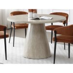 Table � manger 4 personnes en mdf - effet travertin beige - larioza