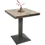 Table � manger carr�e kedia - design industriel - 60 x 60 x 75 cm - marron