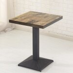 Table à manger carrée - quiienclee - modèle industriel - 4 personnes - plateau en bois - pieds métal Table à manger carrée - quiienclee - modèle industriel - 4 personnes - plateau en bois - pieds métal
