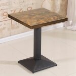 Table � manger carr�e - quiienclee - r�tro industriel - 4 personnes - l 60 x p 60 x h 75 cm - bois et ...