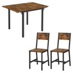 Table � manger avec chaises hauteur dassise 454 cm style industriel pour petits espaces salon marron ...