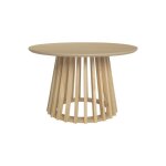 Table à manger effet bois chêne pieds bois de sapin 4 places Ø120cm - sweeek - rond - contemporain - ... Table à manger effet bois chêne pieds bois de sapin 4 places Ø120cm - sweeek - rond - contemporain - ...