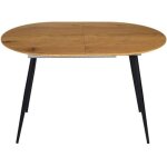Table de repas extensible 120 - 160cm naturel & noir Table de repas extensible 120 - 160cm naturel & noir