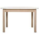 Table � manger extensible blanc / effet ch�ne 4 / 6 personnes 120 / 160 cm - tori
