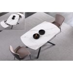 Table à manger extensible céramique aspect marbre silam Table à manger extensible céramique aspect marbre silam