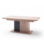 Table � manger extensible en ch�ne massif - graphite - l. 180 - 280 x h. 77 x p. 100 cm