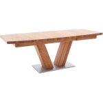 Table  manger extensible en chne sauvage massif - longueur 140 - 220 x hauteur 78 x profondeur 90 cm ...