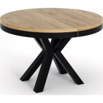 Table à manger extensible ? clara ? ronde ? style loft ? chêne craft ? pieds noir ? gain de place ? 120 ... Table à manger extensible ? clara ? ronde ? style loft ? chêne craft ? pieds noir ? gain de place ? 120 ...