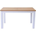 Table � manger extensible effet bois 6 / 8 personnes pi�tement blanc 140 / 180 cm - lexi