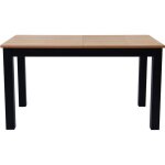 Table � manger extensible effet bois 6 / 8 personnes pi�tement noir 140 / 180 cm - lexi