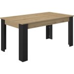 Table � manger extensible - gami - trust - ch�ne / noir - 8 personnes - 160 / 200 x 90 x 77 cm