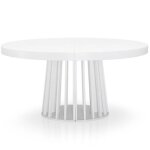 Table à manger extensible laize 150 - 300cm blanc - paris prix - ovale - 14 couverts Table à manger extensible laize 150 - 300cm blanc - paris prix - ovale - 14 couverts
