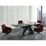 Table  manger extensible libsy - 6  8 personnes - cramique et mtal - noir de maison cphy