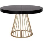 Table  manger extensible noir - paris prix - resoa - 12 places - rond - bois - panneaux de particules ...