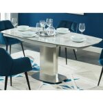 Table  manger extensible talicia - 4  6 personnes - cramique et acier - effet marbre