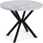 Table à manger extensible ? valeo ? ronde ? style loft ? gris béton ? pieds noir ? gain de place ? 100 ... Table à manger extensible ? valeo ? ronde ? style loft ? gris béton ? pieds noir ? gain de place ? 100 ...