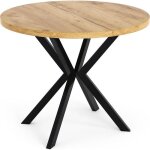 Table � manger extensible ? valeo ? ronde ? style loft ? ch�ne craft ? pieds noir ? gain de place ? 100 ...