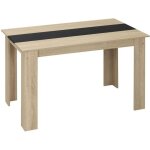Homcom - table � manger - panneau de particules - 120x69x75cm - bois naturel