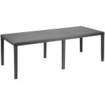 Table à manger de jardin queen effet rotin - anthracite - 220 x 90 x 72 cm Table à manger de jardin queen effet rotin - anthracite - 220 x 90 x 72 cm