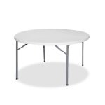 Table  mangertable de jardin ronde pliable blanche dextrieur avec pieds en mtal - diamtre 122 x hauteur ...