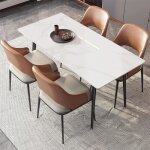 Table à manger marbre grande table de cuisine 6 personnes rectangulaire 120x70cm meuble pour salle à ... Table à manger marbre grande table de cuisine 6 personnes rectangulaire 120x70cm meuble pour salle à ...