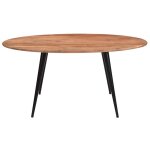 Miliboo - table � manger ovale en bois massif et m�tal noir l160 cm obali
