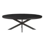 Table � manger ovale bourgia en bois massif de mangolia noir id�al pour une salle a manger conviviale ...