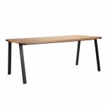Table à manger rectangulaire en mélaminé et acier 180 cm - oviala Table à manger rectangulaire en mélaminé et acier 180 cm - oviala