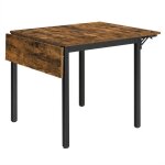 Vasagle table de salle � manger pliable extensible pour 2 � 4 personnes avec abattants marron rustique ...